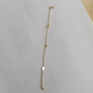 PULSERA TEJIDO ESPECIAL FIG CORAZONES 14K 18 CM 1.3 GR (NUEVO)