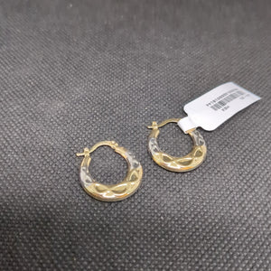 ARETES ARRACADAS COMBINADAS CON INFINITO 14K 2.3 GR (NUEVO)