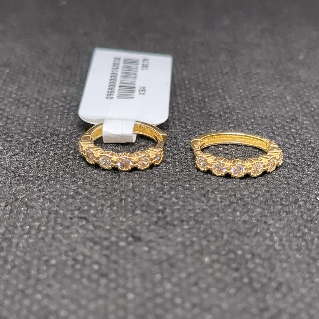 ARETES HUGGIES C CIRCONIAS 14K 2 GR (NUEVO)