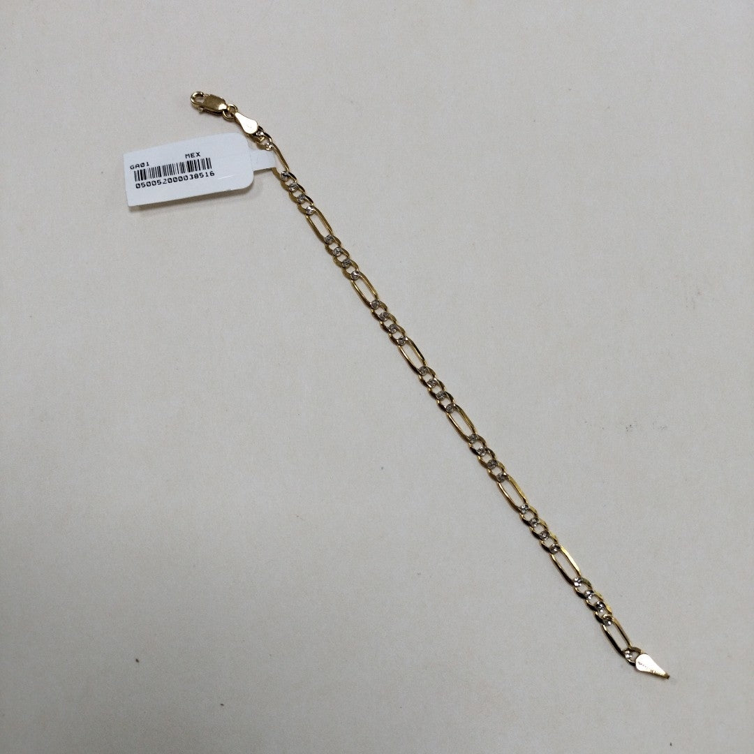 PULSERA 3X1 DIAMANTADA 14K 18 CM 3.9 GR (NUEVO)