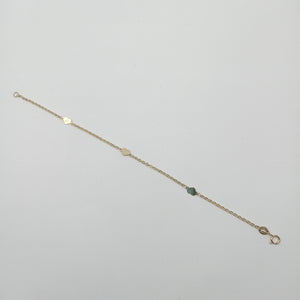 PULSERA TEJIDO ESPECIAL FIG CORAZONES 14K 18 CM 1.3 GR (NUEVO)