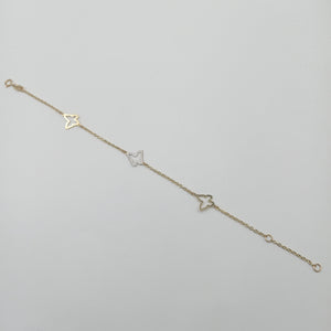 PULSERA ESPECIAL C MARIPOSAS 14K 18 CM 1.7 GR (NUEVO)