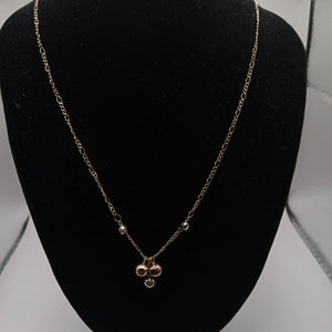 CADENA GARGANTILLA 3X1 CON ESFERAS COMBINADAS 14K 45 CM 3.1 GR (NUEVO)