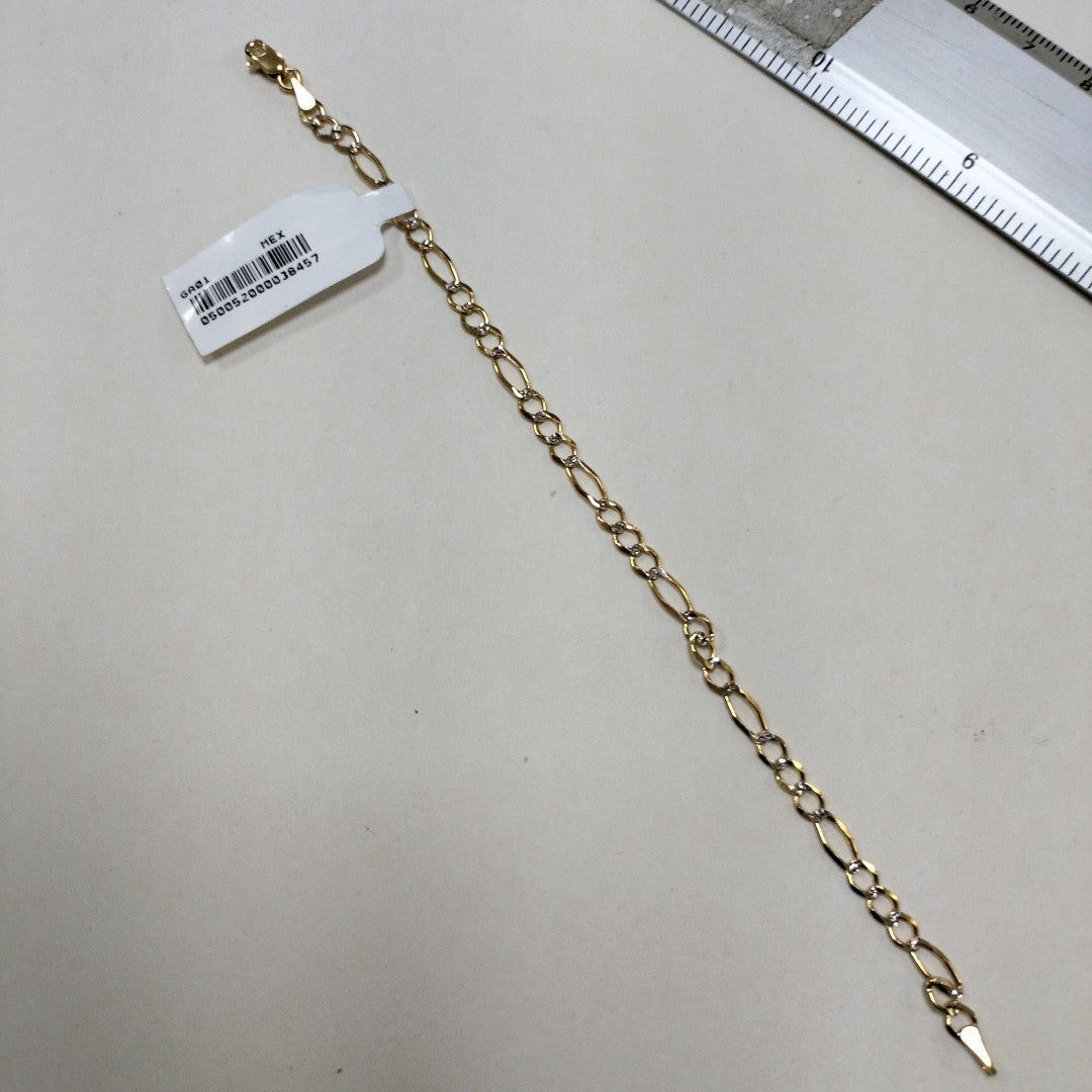 PULSERA 3X1 DIAMANTADA 14K 18 CM 2.7 GR (NUEVO)