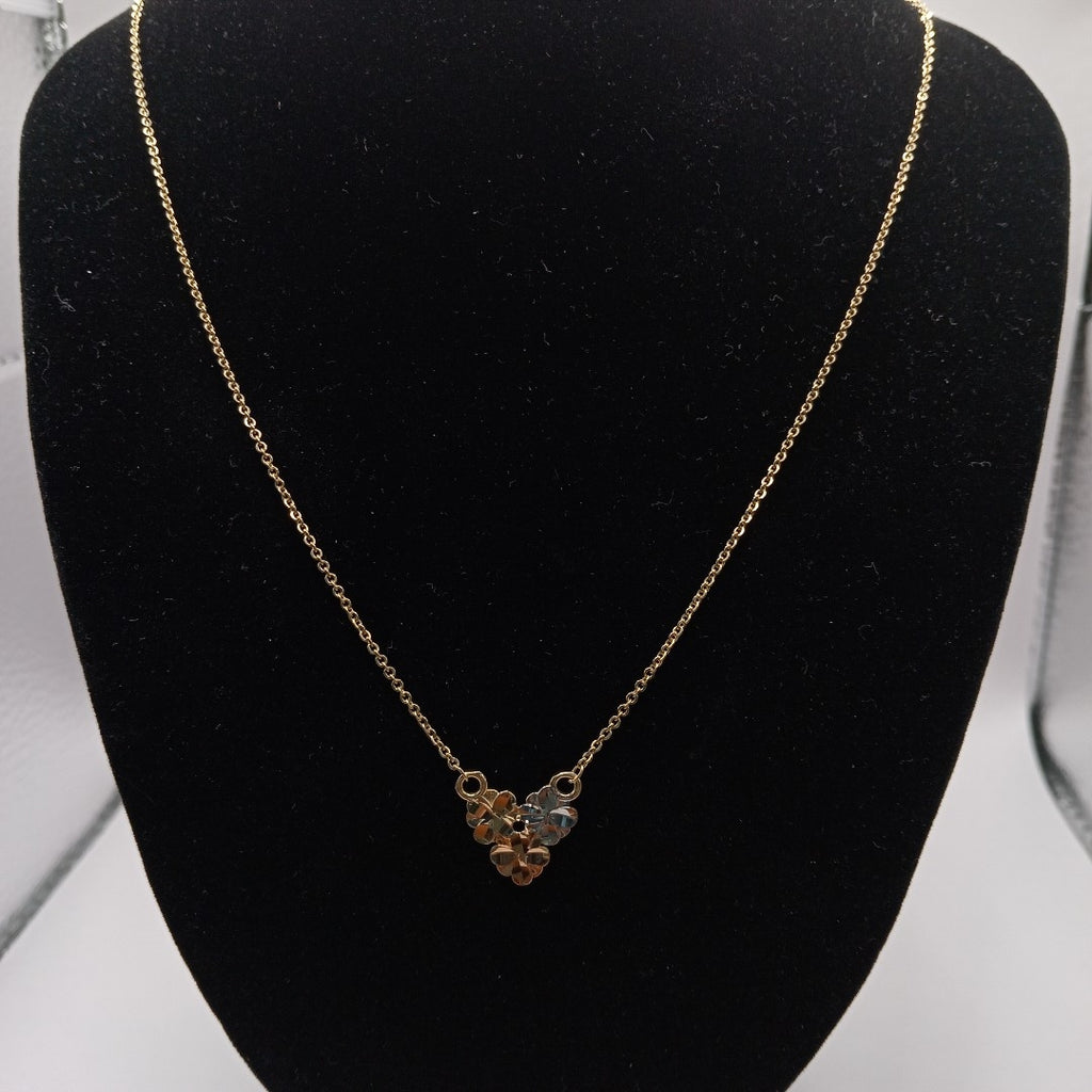 CADENA TEJIDO GARGANTILLA ESPECIAL C FLORES 14K 45 CM 2.9 GR (NUEVO)
