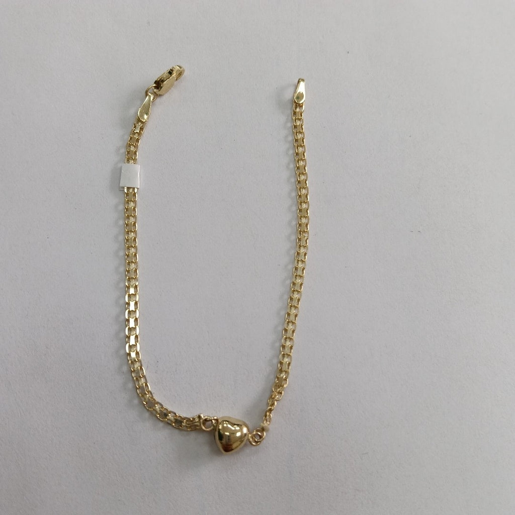 PULSERA ESPECIAL C CORAZON 14K 18 CM 2.7 GR (NUEVO)