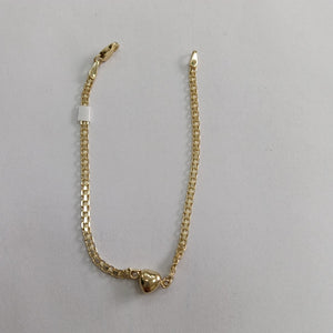 PULSERA ESPECIAL C CORAZON 14K 18 CM 2.7 GR (NUEVO)