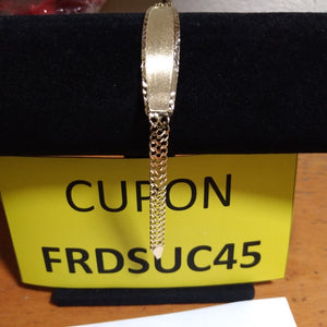 PULSERA ESCLAVA CHINO 14K 21 CM 9.8 GR (NUEVO)