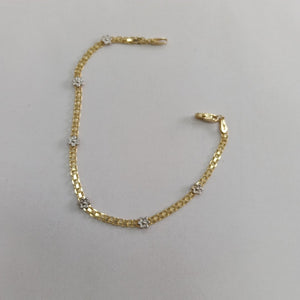 PULSERA ESPECIAL C FLORES 14K 18 CM 2.9 GR (NUEVO)
