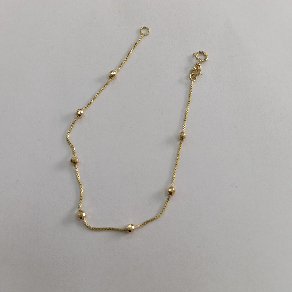 PULSERA ESPECIAL CON BOLITAS 14K 18 CM 1.4 GR (NUEVO)