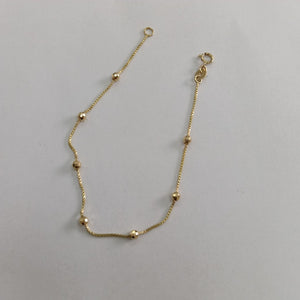 PULSERA ESPECIAL CON BOLITAS 14K 18 CM 1.4 GR (NUEVO)
