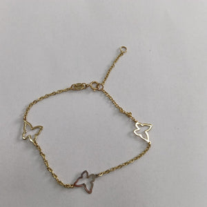 PULSERA ESPECIAL C MARIPOSAS 14K 18 CM 1.7 GR (NUEVO)