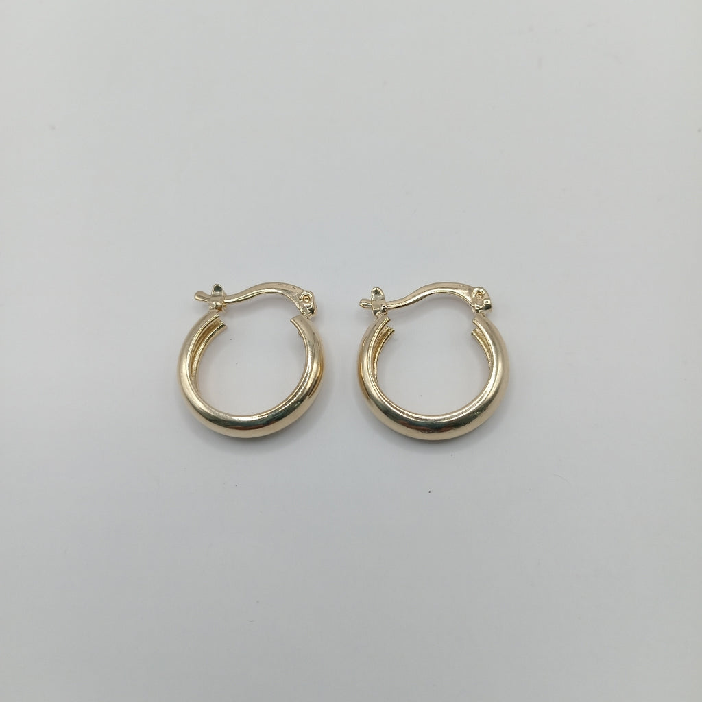 ARETES TEJIDO ARRACADAS LISAS 14K 2.2 GR (NUEVO)