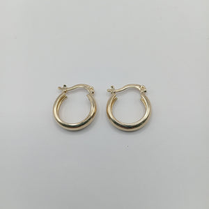 ARETES TEJIDO ARRACADAS LISAS 14K 2.2 GR (NUEVO)
