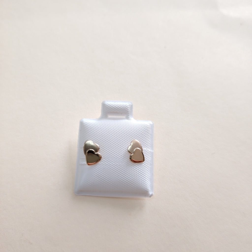 BROQUELES BROQUEL CORAZON DOBLE 14K 0.2171 GR (NUEVO)