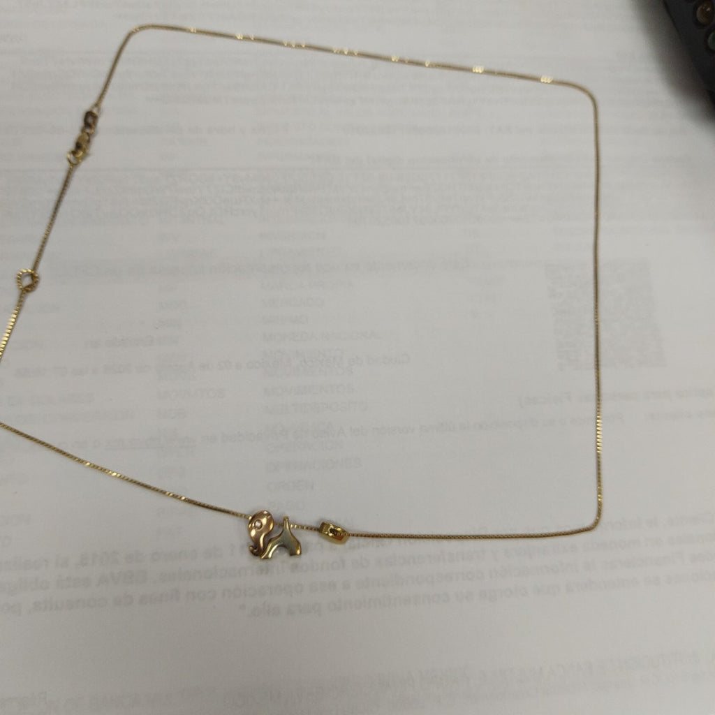 DIJE,GARGANTILLA ORO 14 K 3,40 GRMS (SEMINUEVO)