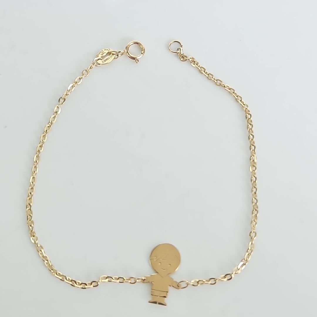 PULSERA TEJIDO ESPECIAL FIG NIÑO 14K 18 CM 1.5 GR (NUEVO)