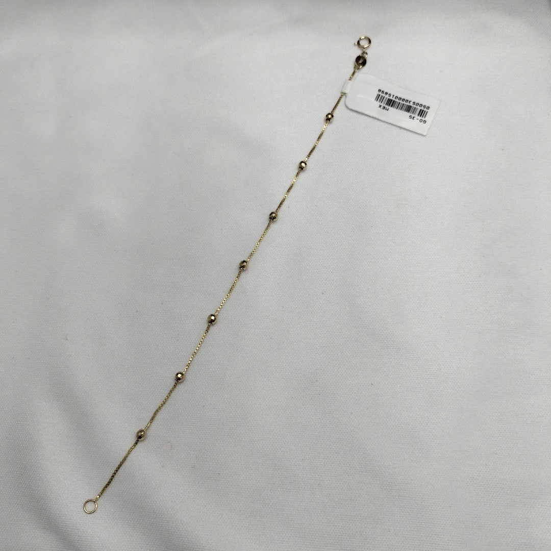 PULSERA ESPECIAL CON BOLITAS 14K 18 CM 1.4 GR (NUEVO)