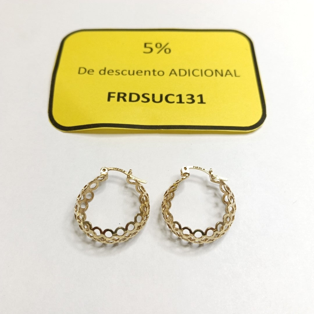 ARRACADAS PAR ORO 14 K 2.3 GRMS (SEMINUEVO)