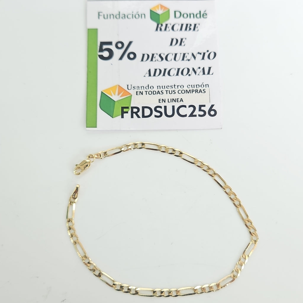 PULSERA TEJIDO 3X1 14K 21 CM 3 GR (NUEVO)