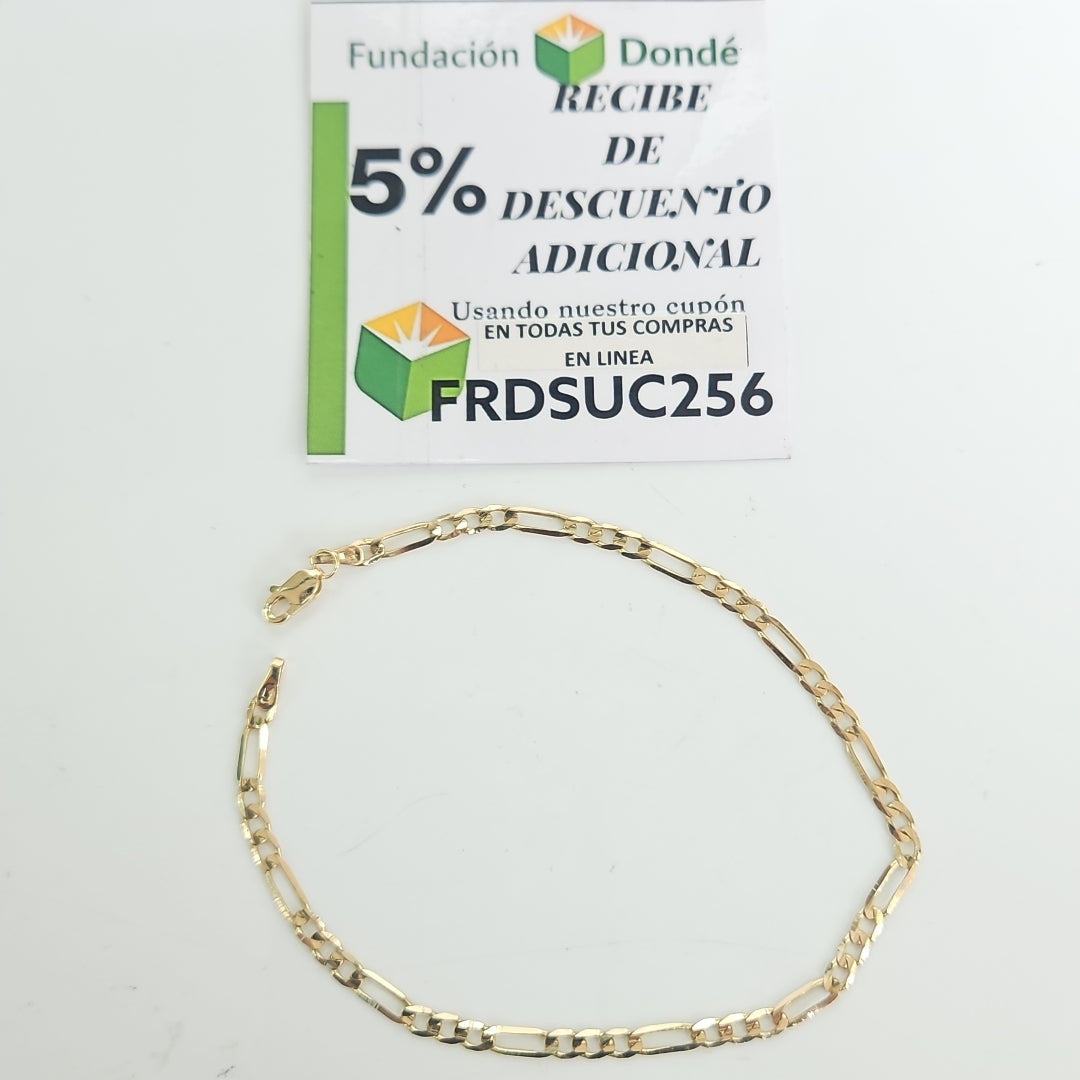 PULSERA TEJIDO 3X1 14K 21 CM 3 GR (NUEVO)