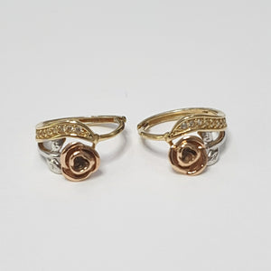 ARETES PAR ORO COMBINADO 14 K 2,10 GRMS (SEMINUEVO)