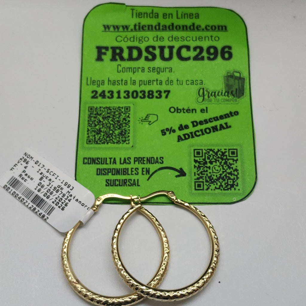 ARRACADAS PAR ORO 14 K 2.6 GRMS (SEMINUEVO)