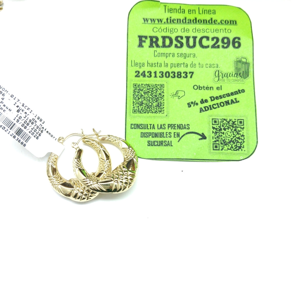 ARRACADAS PAR ORO 14 K 3.3 GRMS (SEMINUEVO)