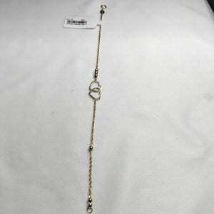 PULSERA TEJIDO ESPECIAL C CORAZONES 14K 18 CM 1.7 GR (NUEVO)