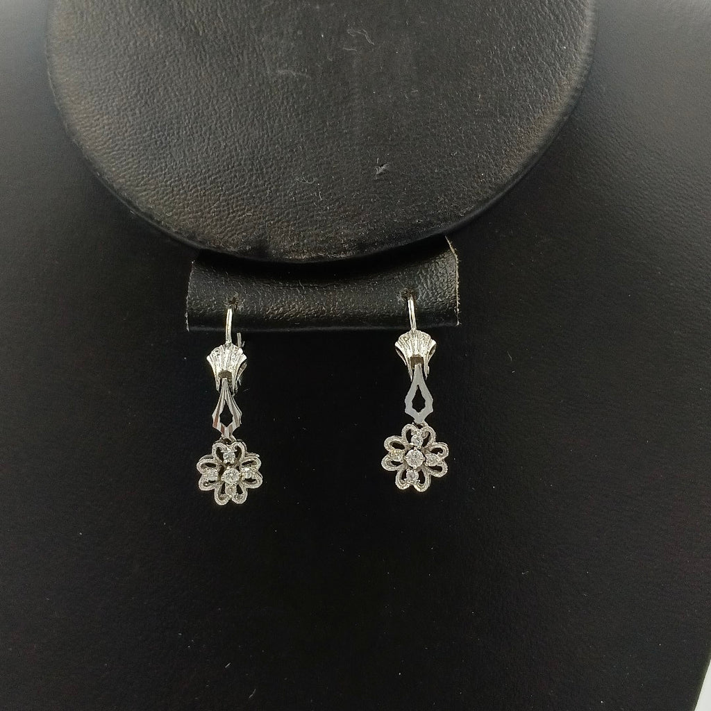 ARETES PAR ORO BLANCO 18 K 3,70 GRMS (SEMINUEVO)
