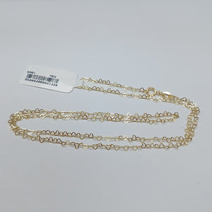 CADENAS TEJIDO CORAZONES ORO 10K 55 CM 1.6 GR (NUEVO)
