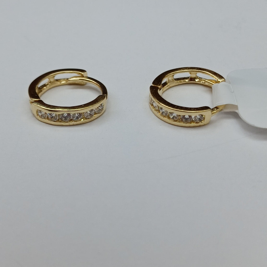 ARETES HUGGIES C CIRCONIA 14K 1.1 GR (NUEVO)