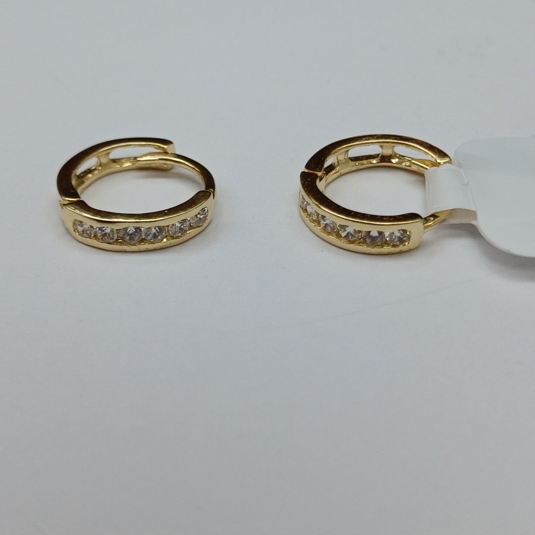 ARETES HUGGIES C CIRCONIA 14K 1.1 GR (NUEVO)