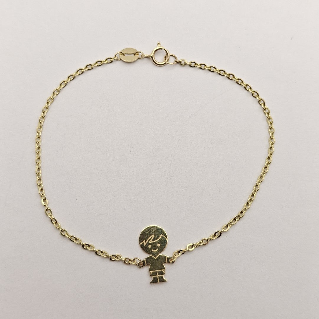 PULSERA TEJIDO ESPECIAL FIG NIÑO 14K 18 CM 1.4 GR (NUEVO)