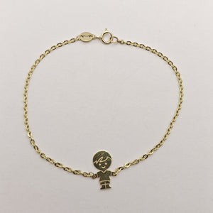 PULSERA TEJIDO ESPECIAL FIG NIÑO 14K 18 CM 1.4 GR (NUEVO)