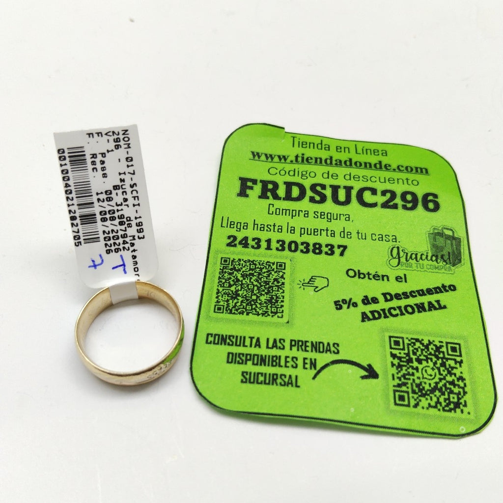 ARGOLLA ORO 14 K 2.5 GRMS (SEMINUEVO)