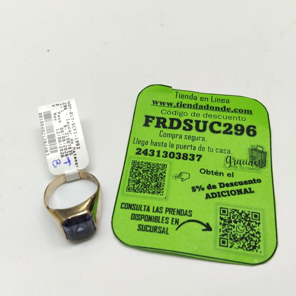 ANILLO ORO 8 K 5.5 GRMS (SEMINUEVO)