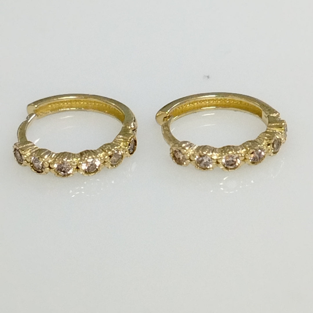 ARETES ARRACADA C CIRCONIAS 14K 2 GR (NUEVO)