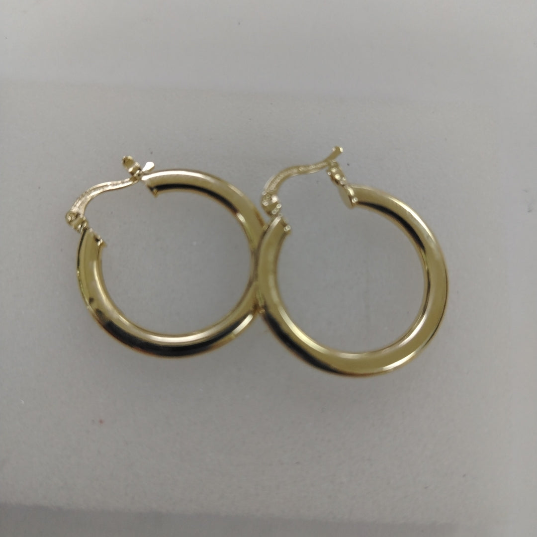 ARETES TEJIDO ARRACADA LISA 14K 2.1 GR (NUEVO)