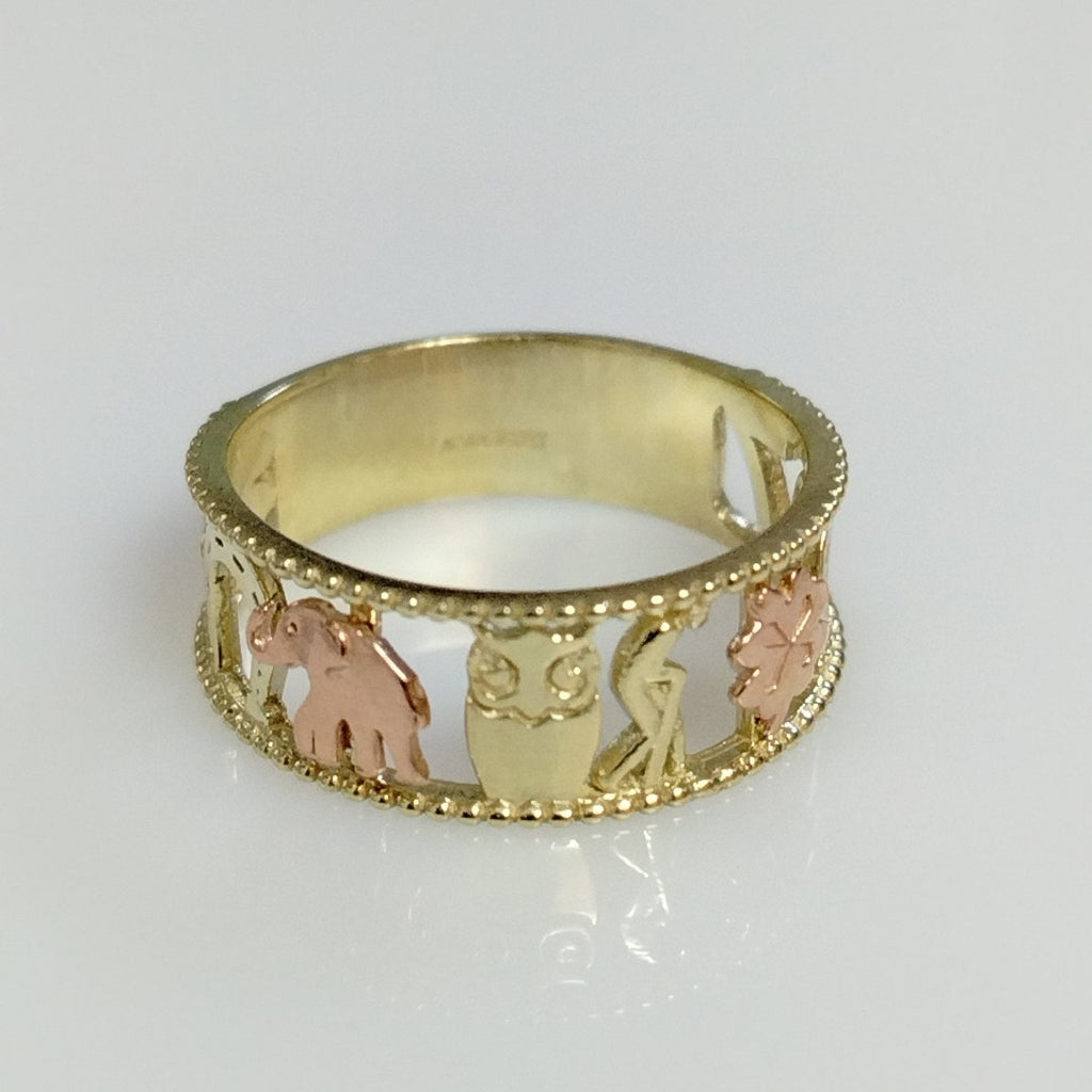ANILLOS ARGOLLA DE LA SUERTE 10K TALLA 8 3 GR (NUEVO)