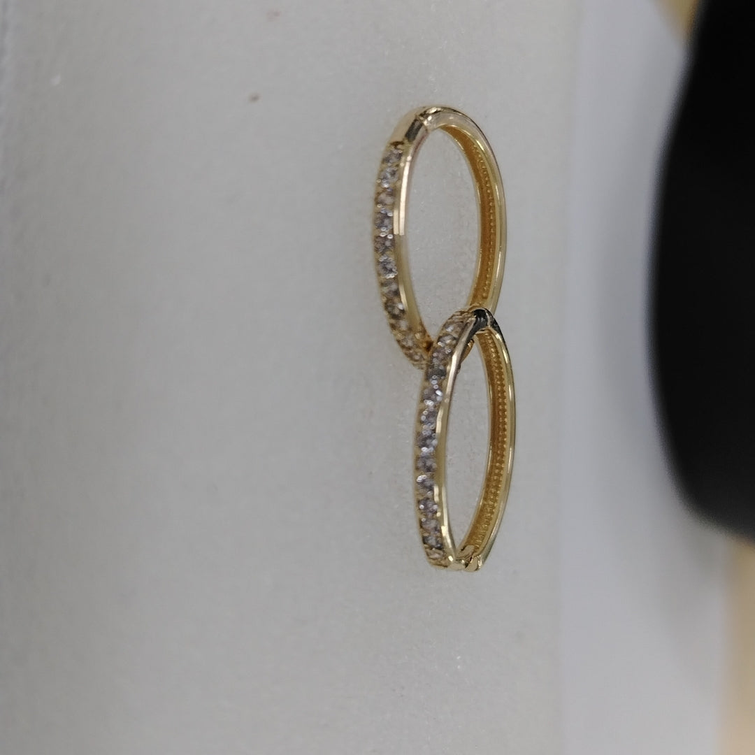 ARETES ARRACADAS C CIRCONIAS 14K 2 GR (NUEVO)