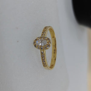 ANILLO ANILLITO C CIRCONIAS 14K 8.5 TALLA 1.9 GR (NUEVO)