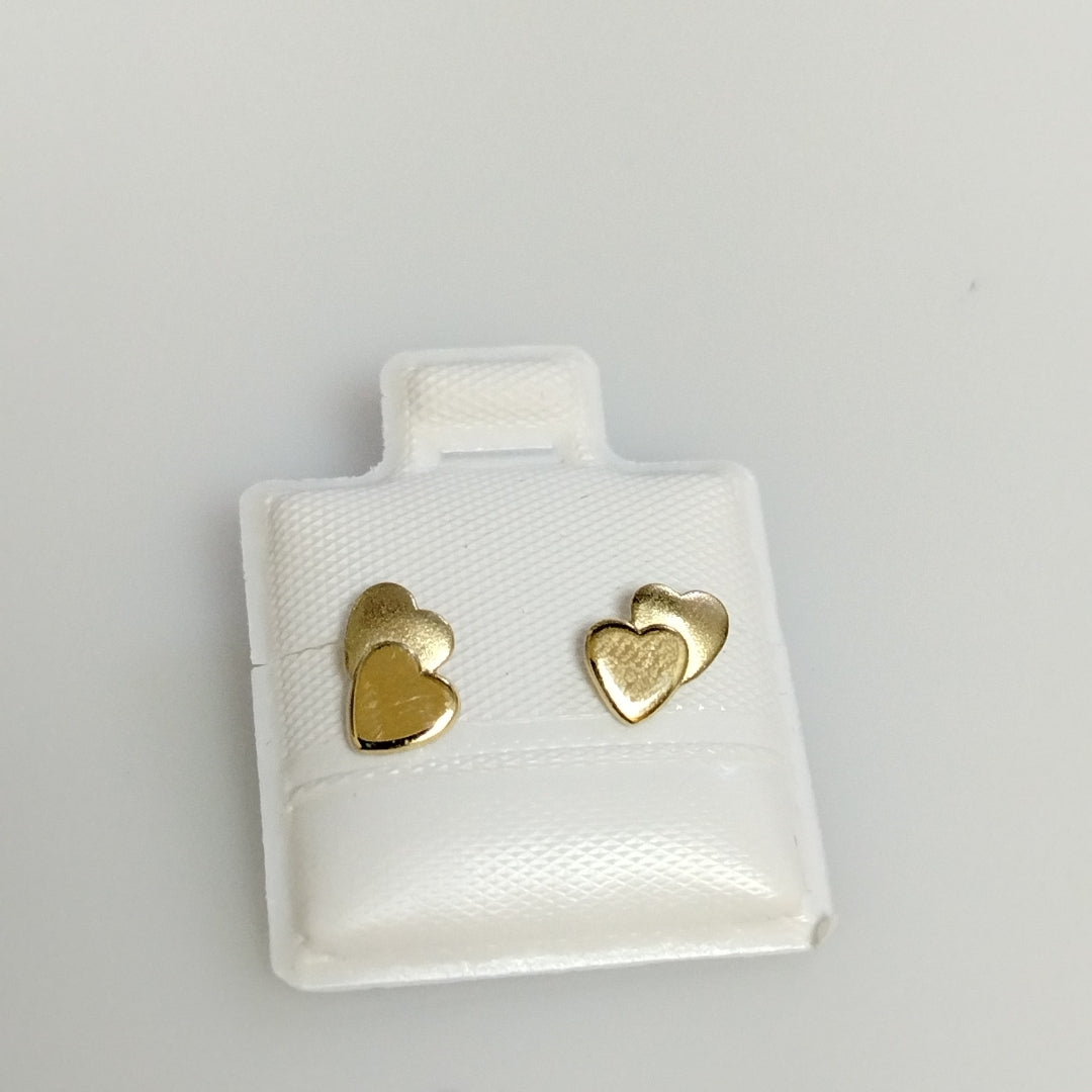 BROQUELES BROQUEL CORAZON DOBLE 14K 0.2171 GR (NUEVO)