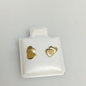 BROQUELES BROQUEL CORAZON DOBLE 14K 0.2171 GR (NUEVO)
