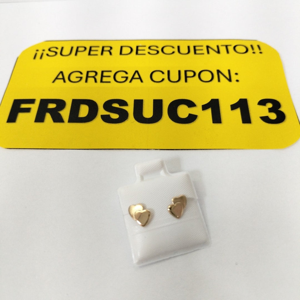 BROQUELES BROQUEL CORAZON DOBLE 14K 0.2171 GR (NUEVO)