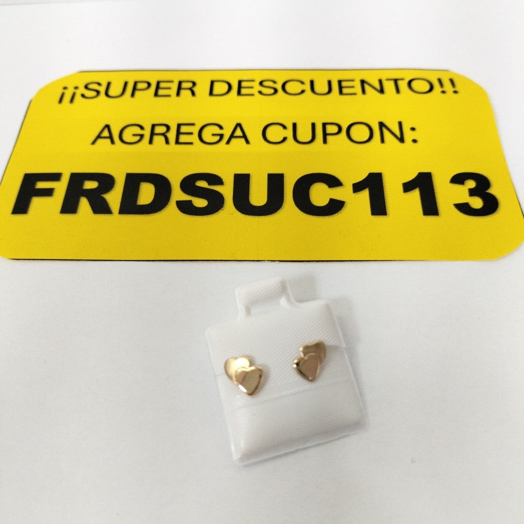 BROQUELES BROQUEL CORAZON DOBLE 14K 0.2171 GR (NUEVO)