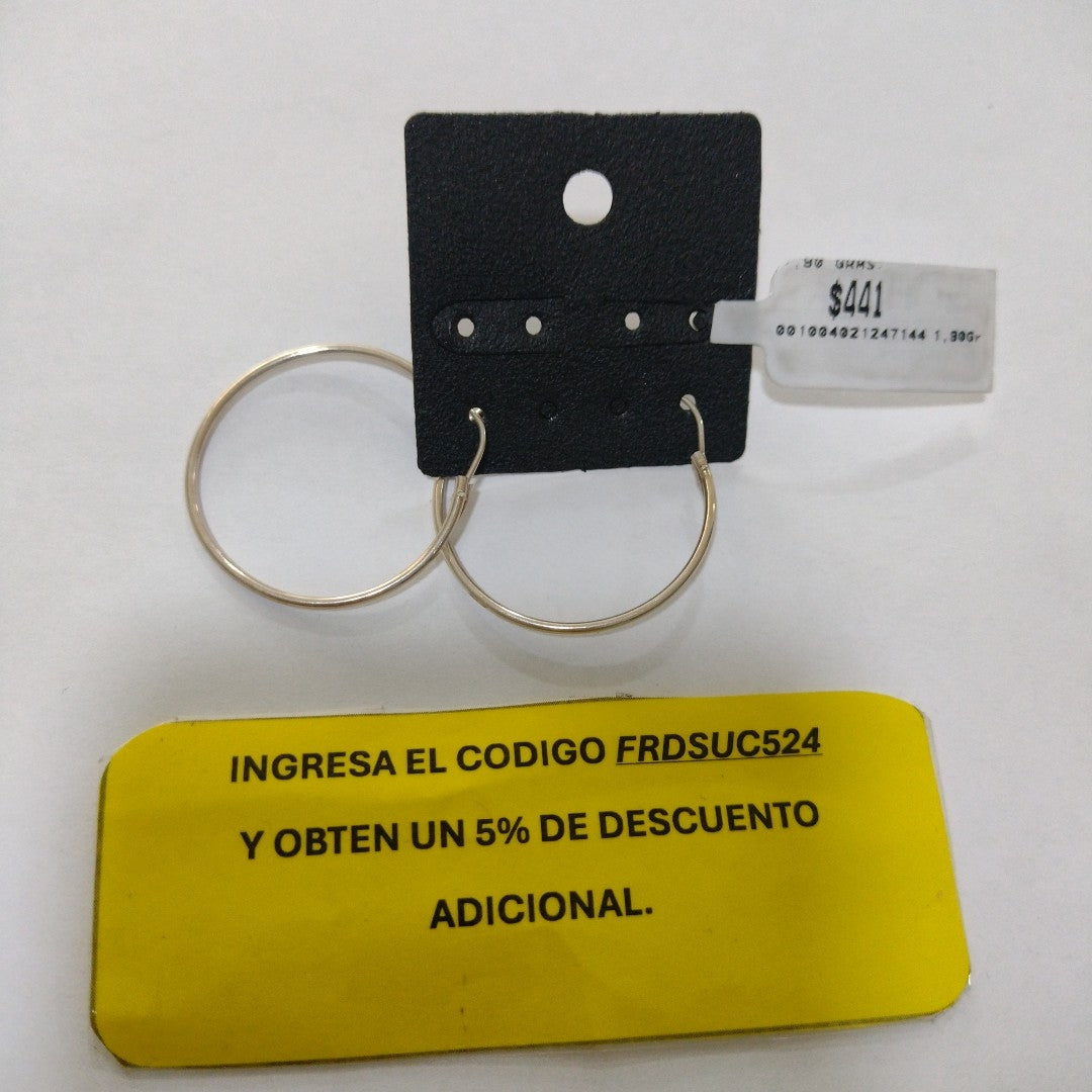 ARRACADAS PAR PLATA 1,90 GRMS (SEMINUEVO)
