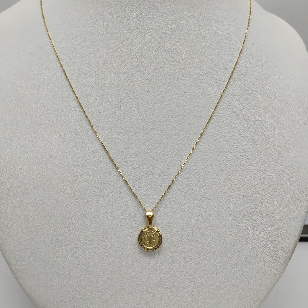 CADENA,MEDALLA RELIGIOSA ORO 14 K 1,70 GRMS (SEMINUEVO)