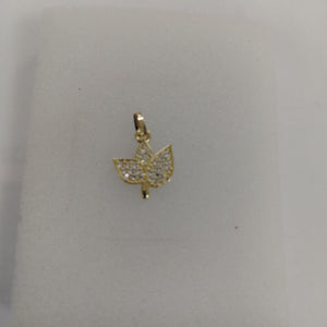 DIJE TEJIDO HOJAS CON CIRCONIAS 14K 1 GR (NUEVO)
