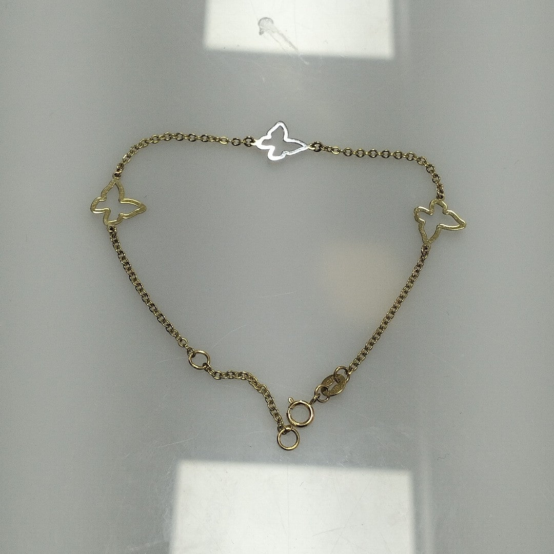 PULSERA ESPECIAL C MARIPOSAS 14K 18 CM 1.7 GR (NUEVO)